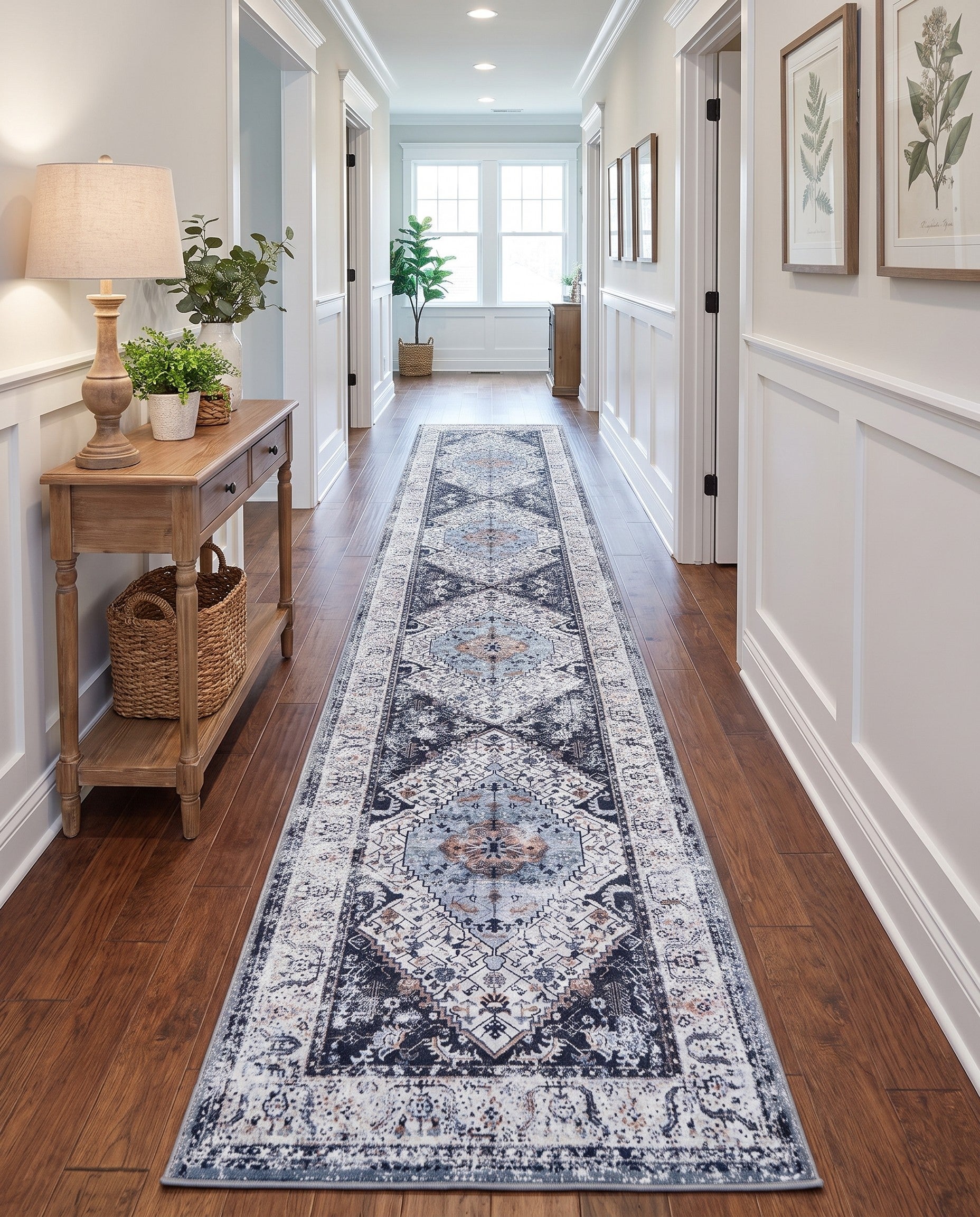 Linen Charcoal Washable Yara Runner Rug