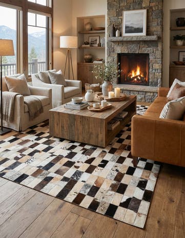 5' 2 x 7' 6 Cowhide Rug
