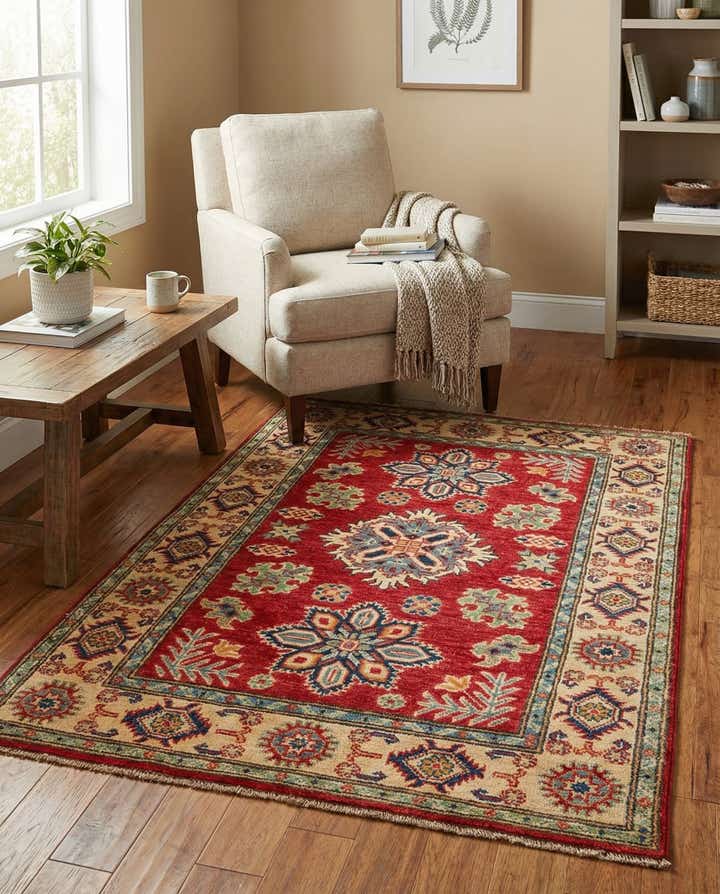 3' 4 x 5' Hand Knotted Kazak Rug