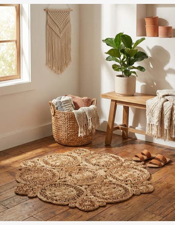 Natural Handmade Braided Jute Round Rug