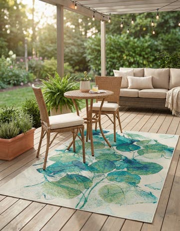 4' x 6' Easy-Clean Botanical Indoor / Outdoor Rug