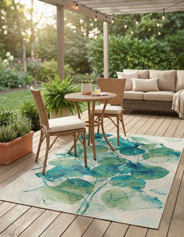 4' x 6' Easy-Clean Botanical Indoor / Outdoor Rug