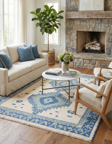8' x 10' Hand Knotted Oushak Wool Rug