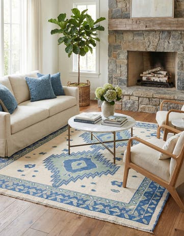 8' x 10' Hand Knotted Oushak Wool Rug