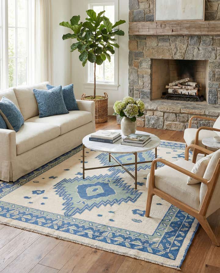 8' x 10' Hand Knotted Oushak Wool Rug