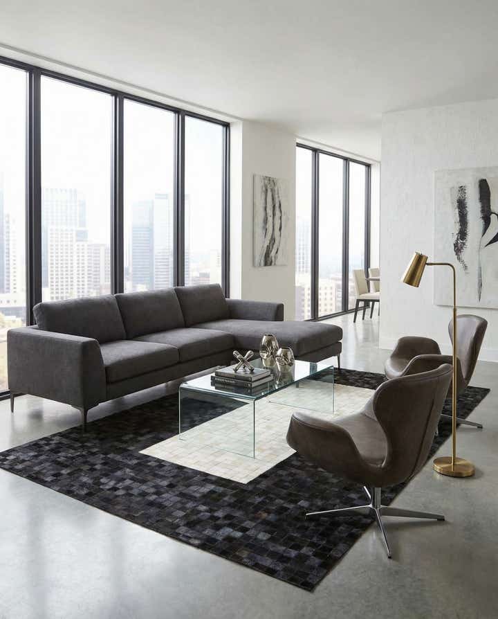 4' 11 x 8' Cowhide Stocks Rug