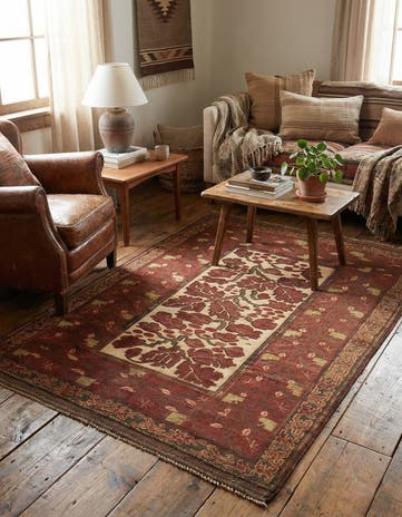 4' x 5' 9 Hand Knotted Sumak Wool Rug