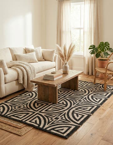 5' 1 x 8' Hand Woven Chenille Jute Rug
