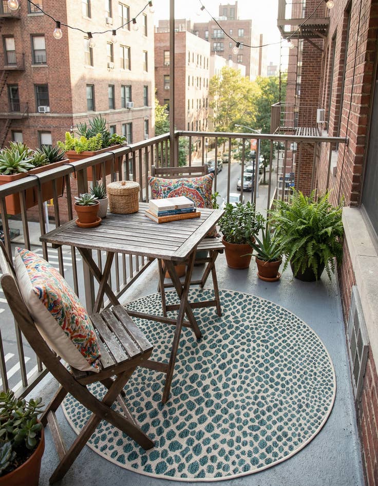 Detail image of 4' x 4'  Washable Jill Zarin Cape Town Indoor / Outdoor Round Rug