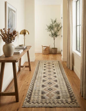 2' 10 x 9' 8 Hand Woven Kilim Maymana Wool Runner Rug