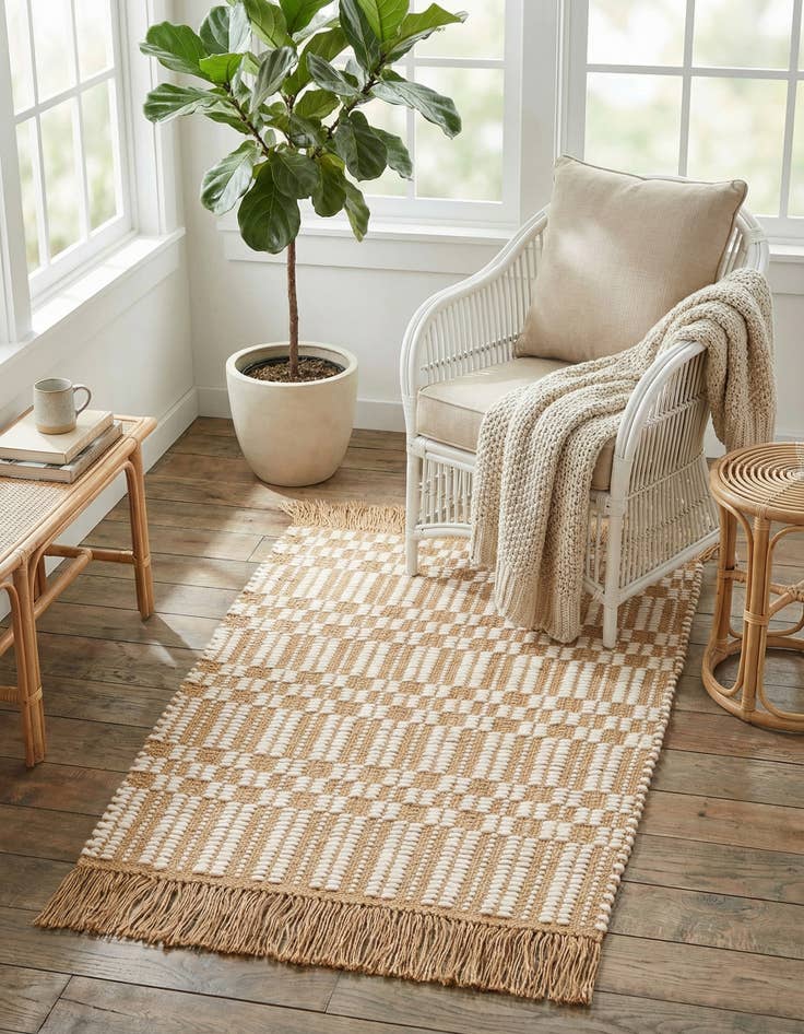 Detail image of  2' 1 x 3' 2 Braided Jute Rug