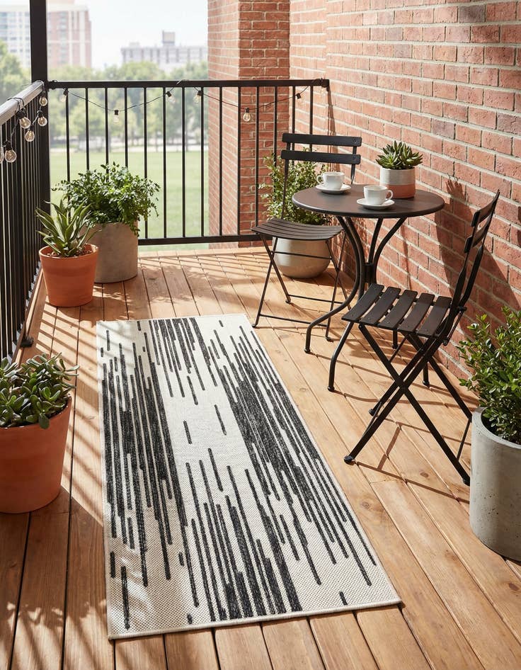 Detail image of 2' x 5' 3  Washable Modern Indoor / Outdoor Runner Rug