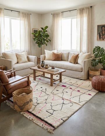 8' x 11' Hand Knotted Moroccan Wool Rug