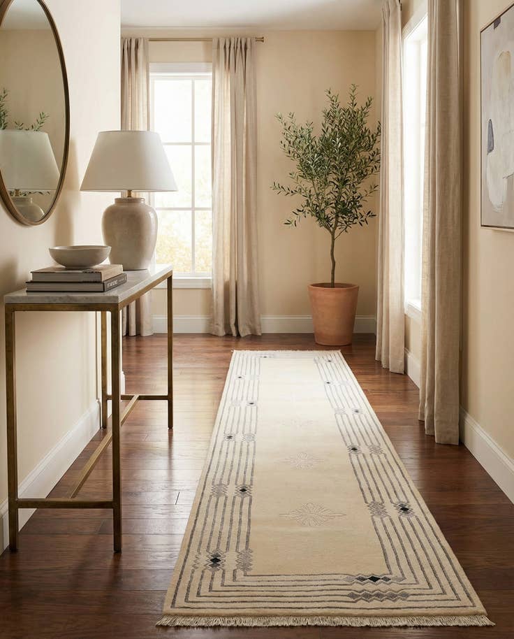 Detail image of 2' 7 x 12' 10 Hand Knotted Darya Wool Runner Rug