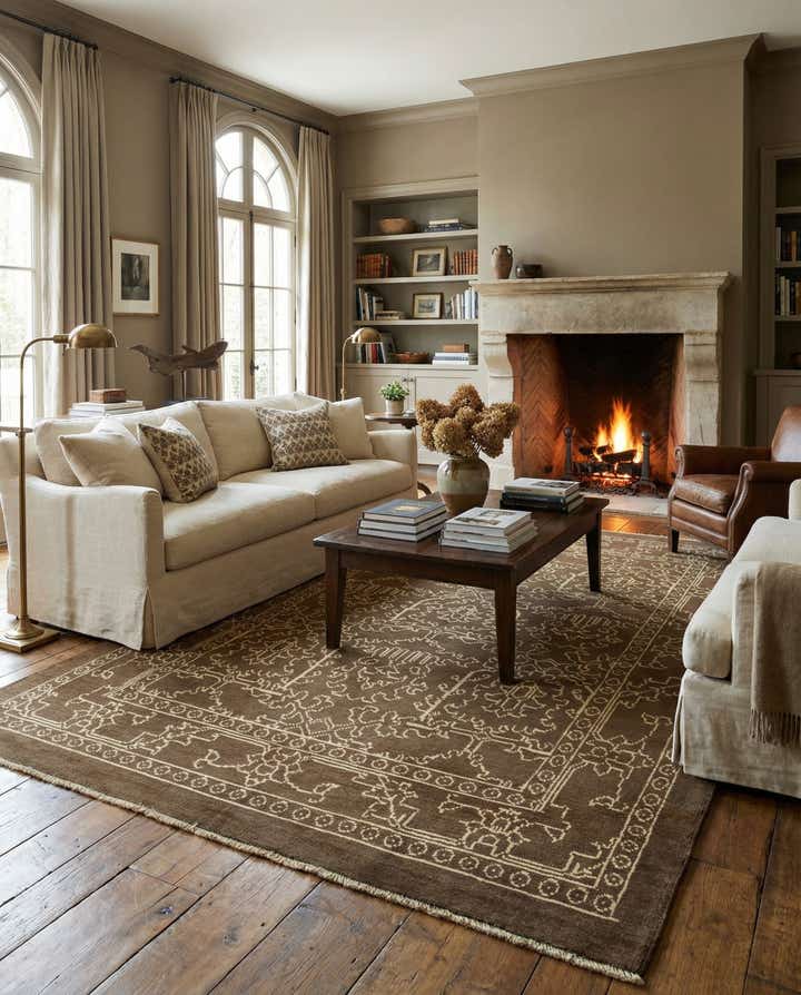7' x 9' 10 Hand Knotted Oushak Wool Rug