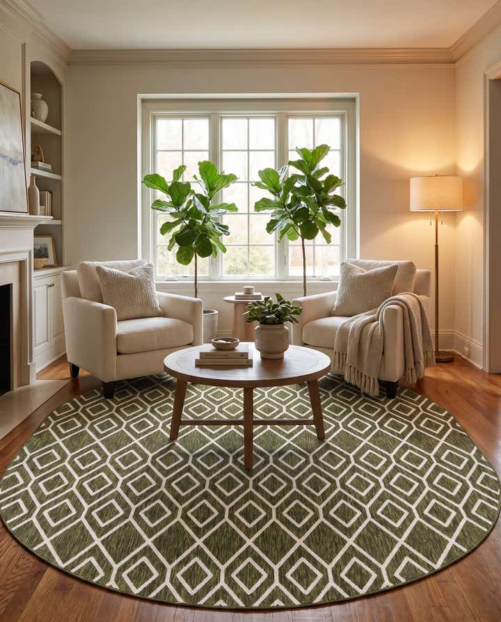 7' 10 x 10' Easy-Clean Jill Zarin Turks and Caicos Indoor / Outdoor Oval Rug