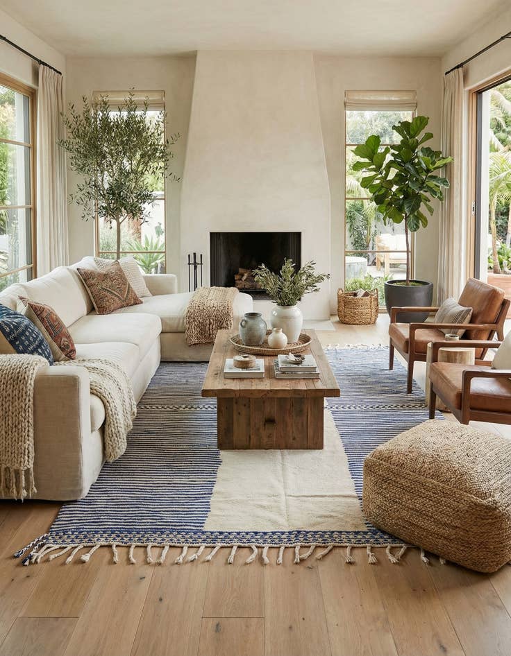 Detail image of 7' x 10' 6  Hand Knotted Moroccan Wool Rug