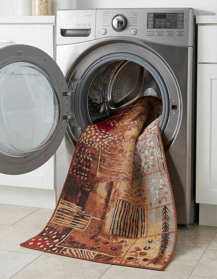 Detail image of 2' 7 x 5' 3  Washable Modern Indoor / Outdoor Runner Rug