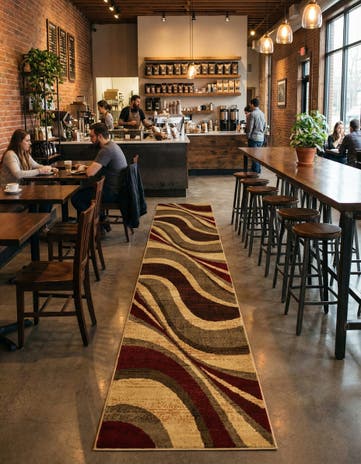 Beige Cafe Runner Rug