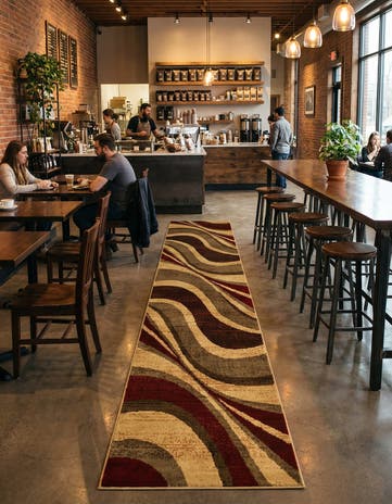 Beige Cafe Runner Rug