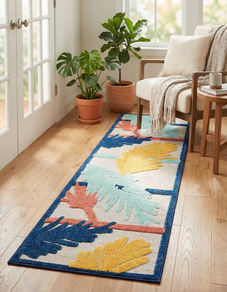 Detail image of  2' x 10'  Washable Belize Indoor / Outdoor Runner Rug