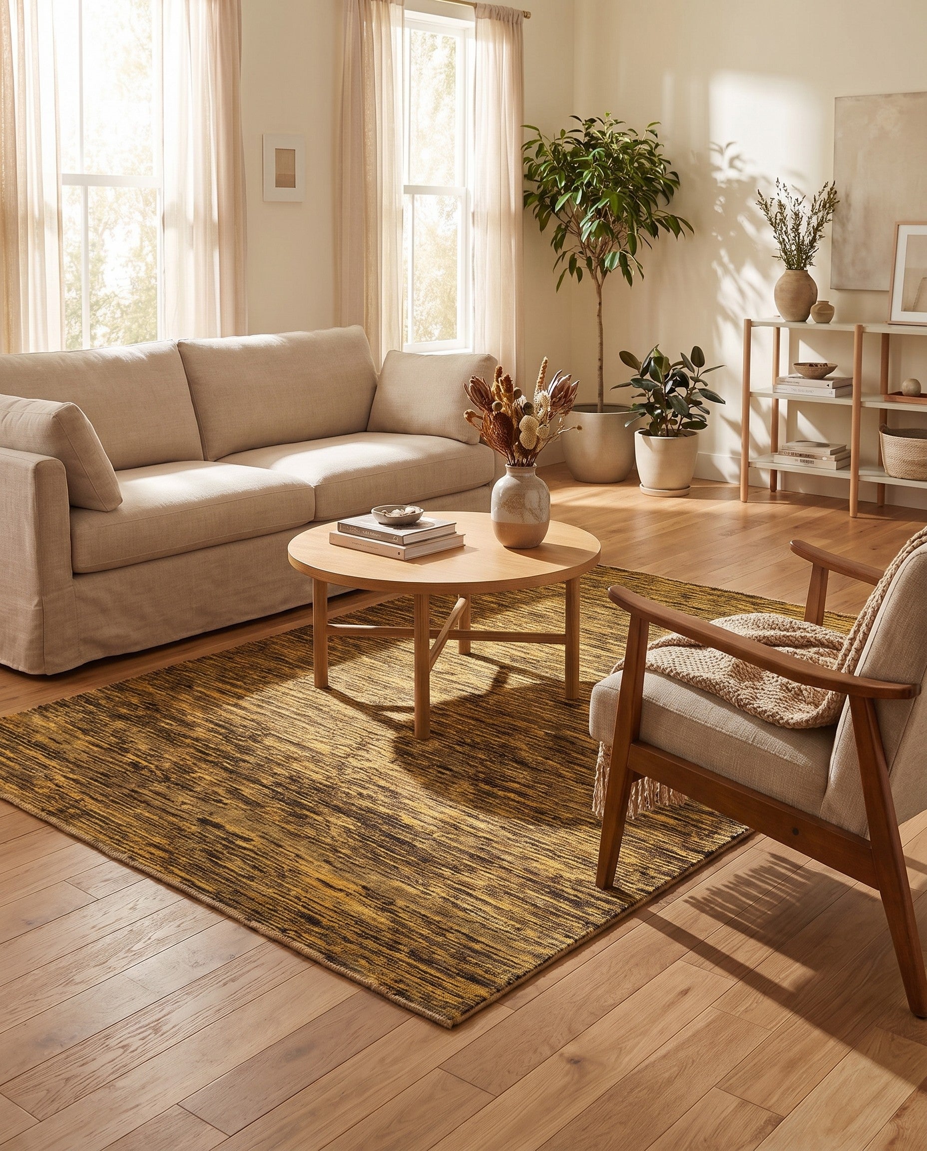 5' 2 x 6' 4 Hand Knotted Modern Ziegler Rug