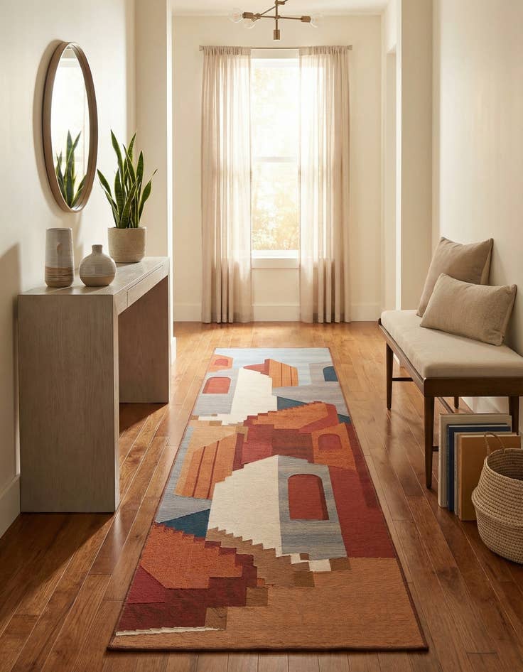 Detail image of 2' 7 x 12'  Washable Modern Indoor / Outdoor Runner Rug