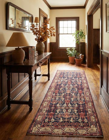 3' 8 x 9' 9 Hand Knotted Malayer Persian Wool Runner Rug