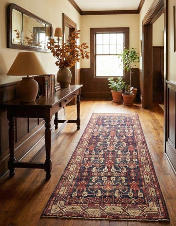 3' 8 x 9' 9 Hand Knotted Malayer Persian Wool Runner Rug