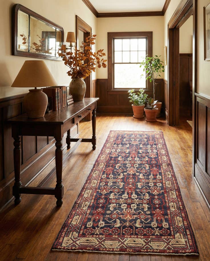 Detail image of 3' 8 x 9' 9 Hand Knotted Malayer Persian Wool Runner Rug