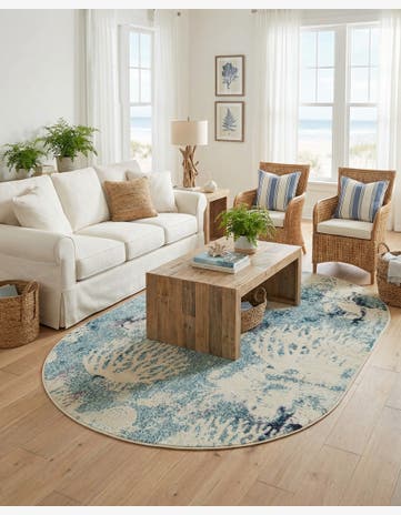 4' 1 x 6' 1 Washable Amalfi Oval Rug