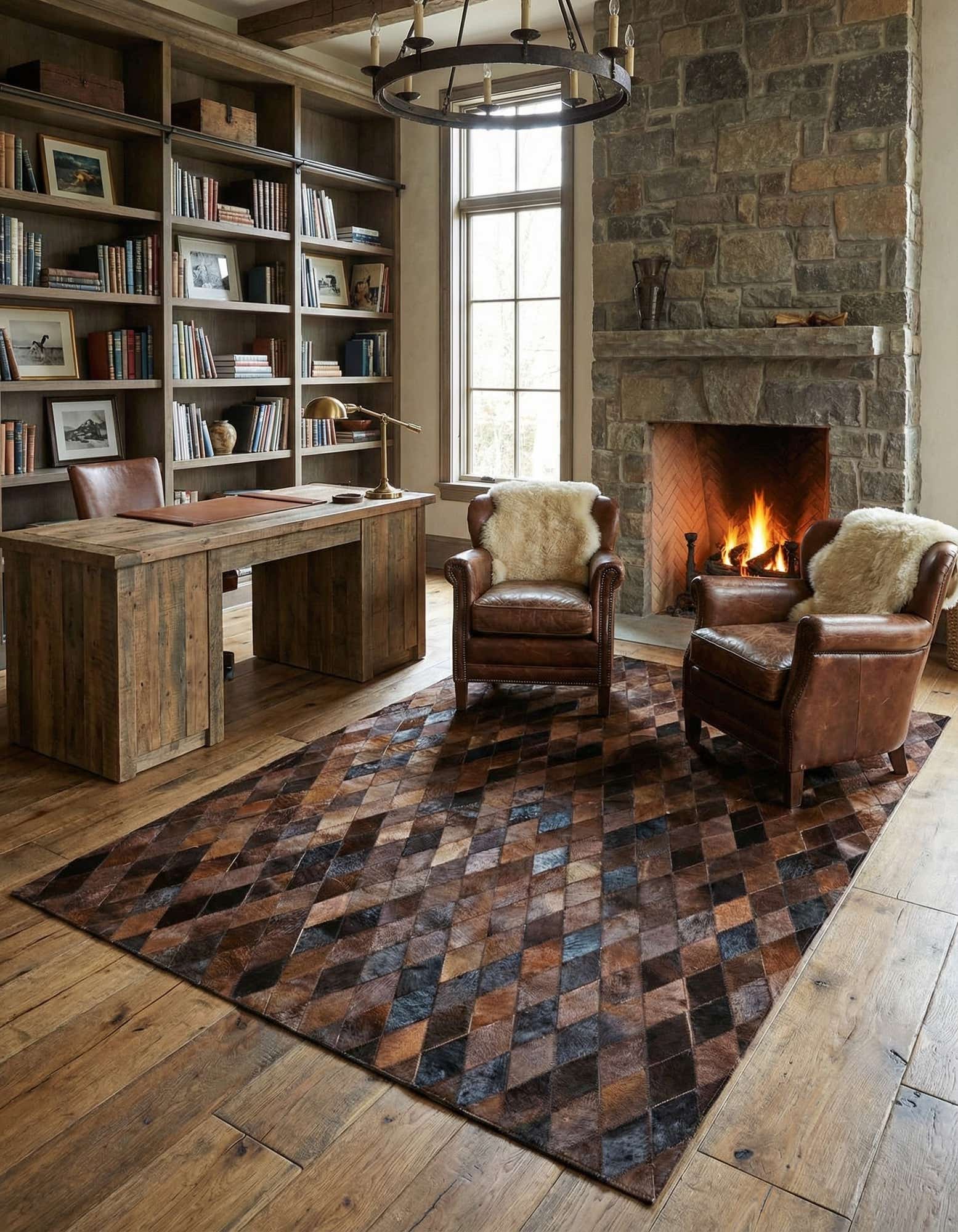 5' 8 x 7' 11 Cowhide Stocks Rug