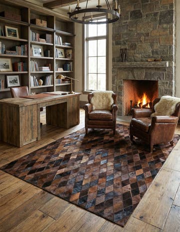 5' 8 x 7' 11 Cowhide Stocks Rug