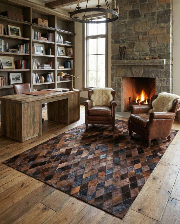 5' 8 x 7' 11 Cowhide Stocks Rug