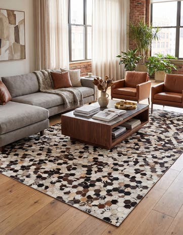 5' x 8' Cowhide Stocks Rug