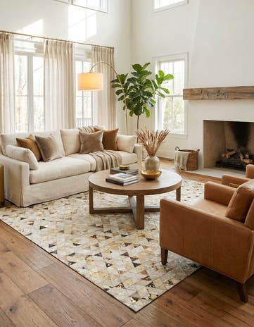 4' 10 x 7' 10 Cowhide Leather Rug