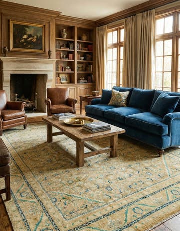 9' 3 x 12' 10 Hand Knotted Farahan Persian Wool Rug