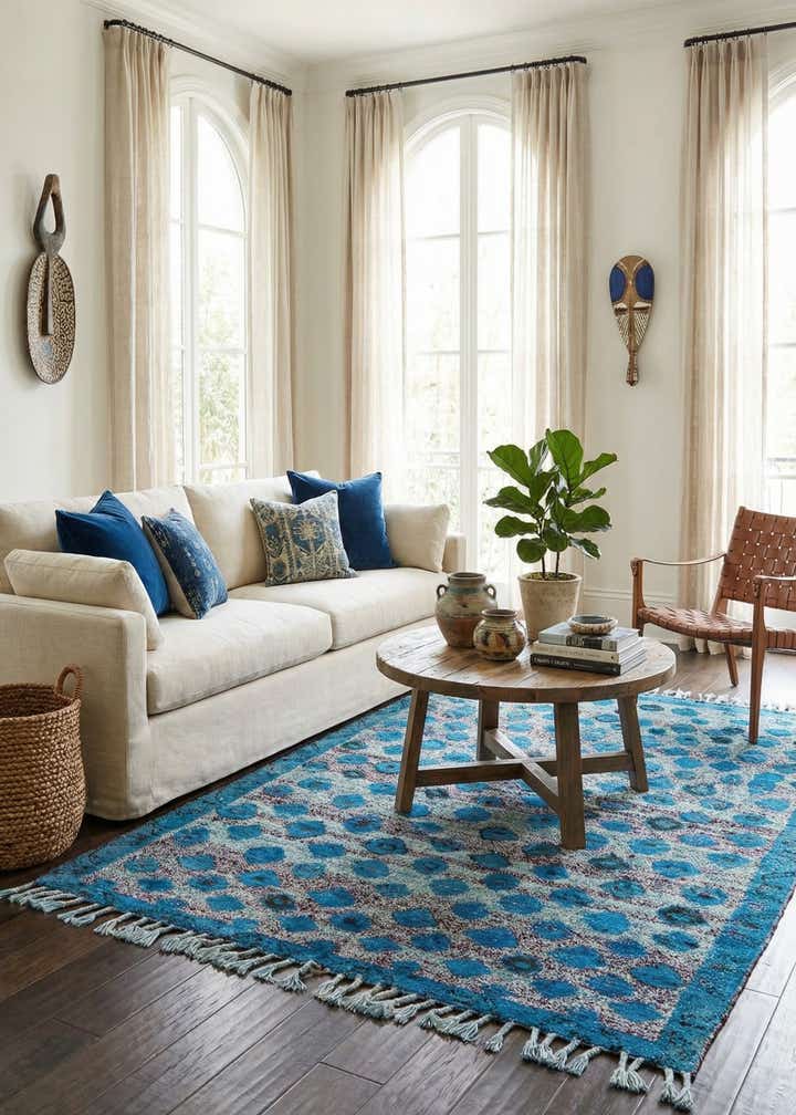 5' x 6' 7 Hand Knotted Darya Wool Rug
