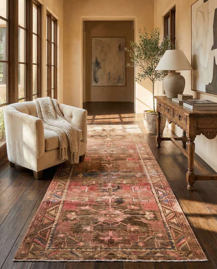 5' x 13' 9 Hand Knotted Ultra Vintage Persian Wool Runner Rug