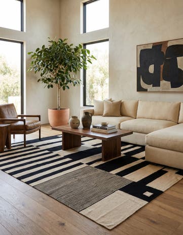 8' 7 x 10' Hand Woven Kilim Modern Wool Rug