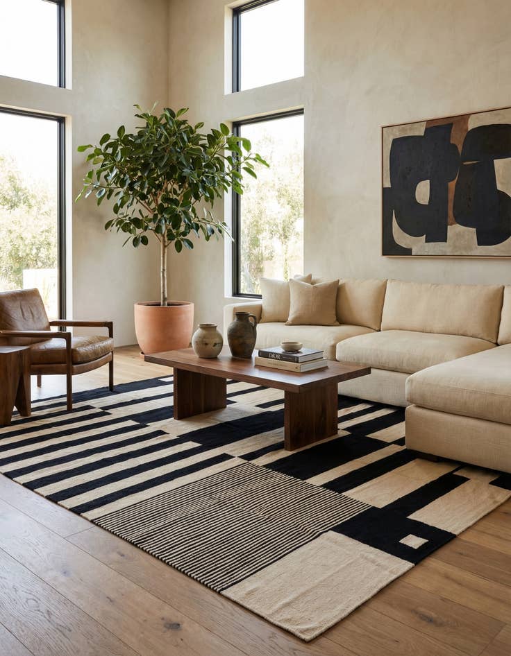 Detail image of 8' 7 x 10'  Hand Woven Kilim Modern Wool Rug