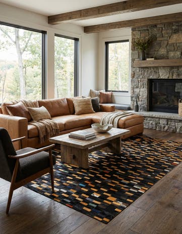 5' 2 x 8' Cowhide - Patchwork Rug