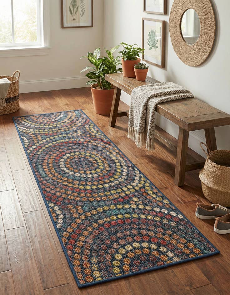 Detail image of 2' x 5' 1  Washable Baja Indoor / Outdoor Runner Rug