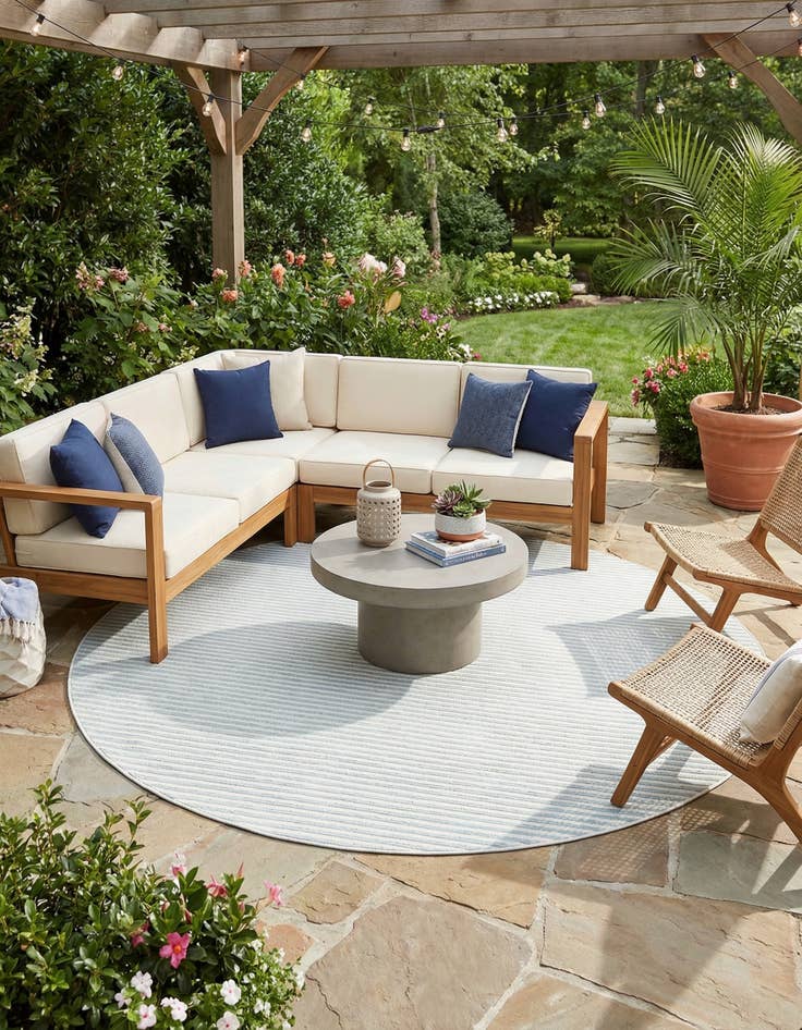 Detail image of 10' x 10'  Washable Sabrina Soto Indoor / Outdoor Round Rug