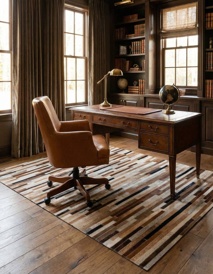 Detail image of  4' 1 x 6' Cowhide - Patchwork Rug