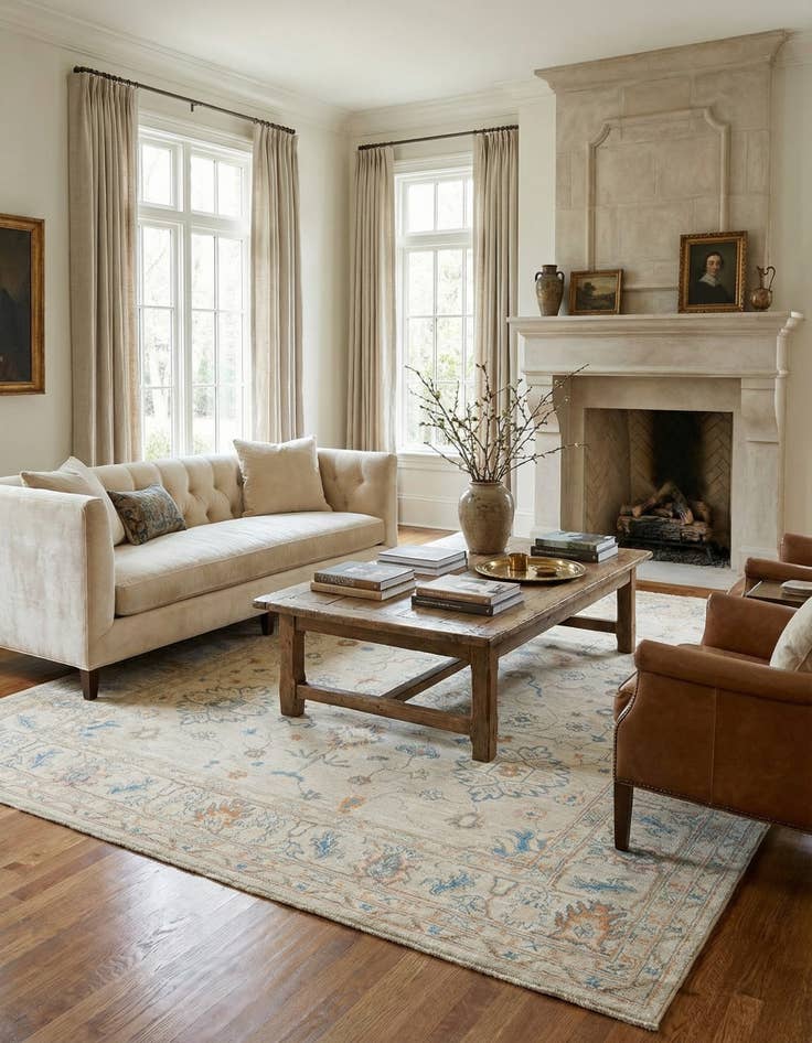 Detail image of 8' 11 x 11' 7  Hand Knotted Oushak Rug