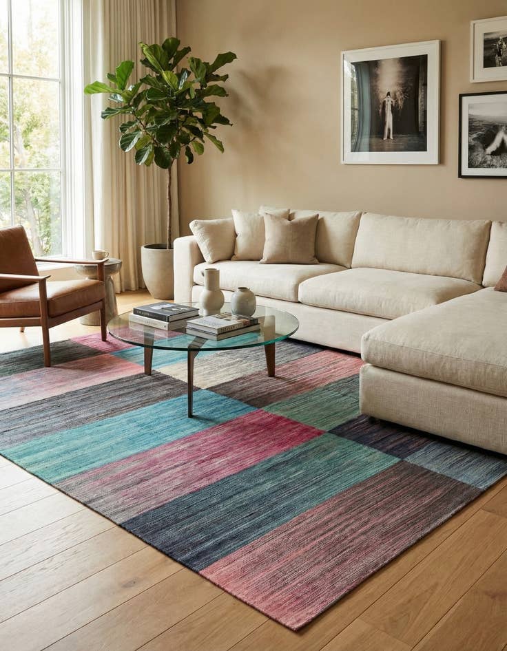 Detail image of 7' 9 x 9' 8  Hand Woven Kilim Modern Wool Rug