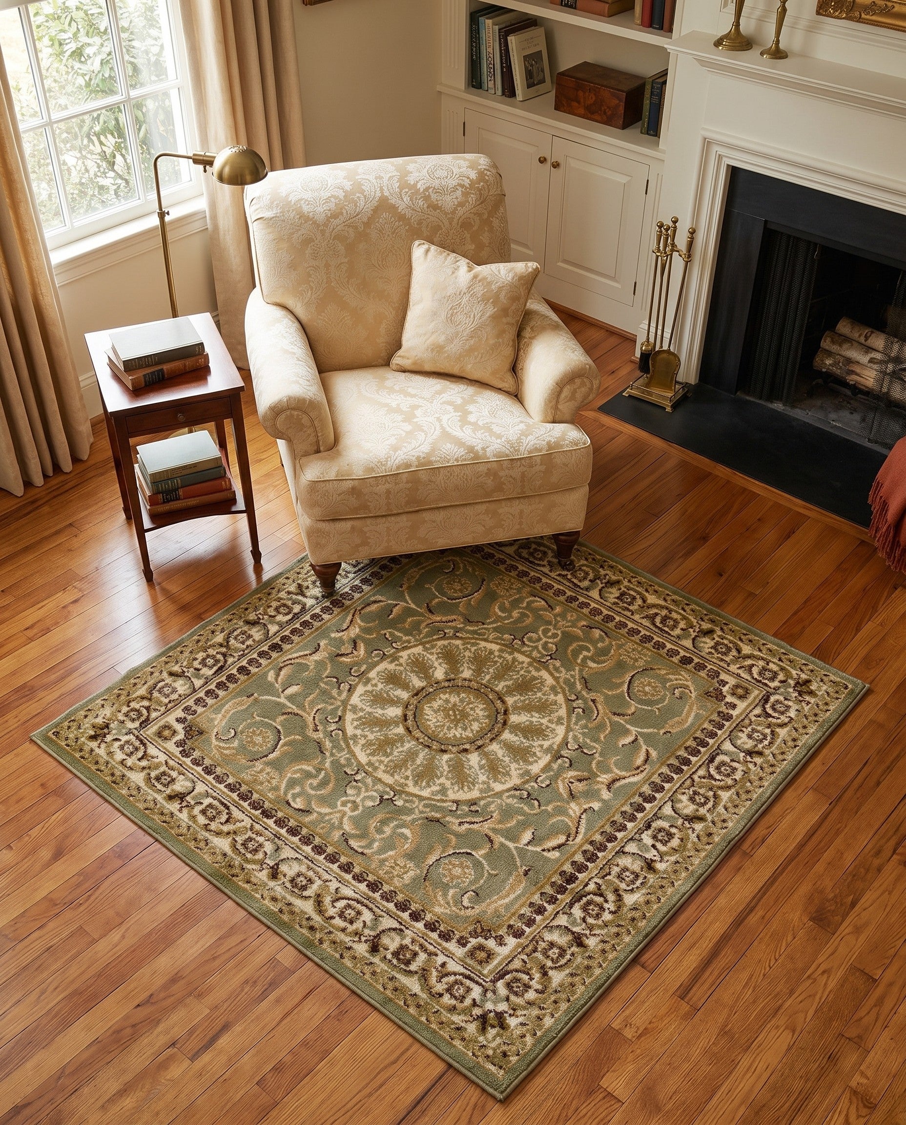 4' x 4' Classic Aubusson Square Rug