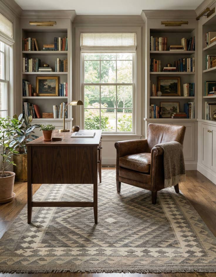 Detail image of 4' 1 x 6' 4  Hand Woven Kilim Maymana Wool Rug