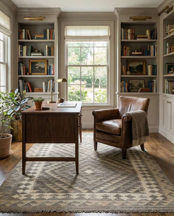 4' 1 x 6' 4 Hand Woven Kilim Maymana Wool Rug